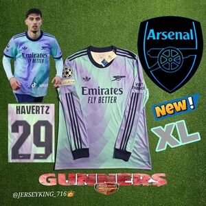 Adidas Arsenal FC Kai Havertz #29 2024/2025 Long Sleeve Third 3rd Jersey UCL XL